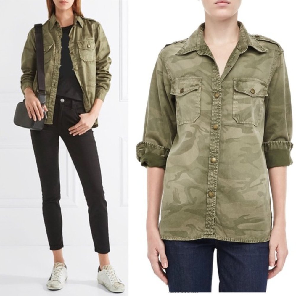 Current/Elliott Camo Print Button Down
